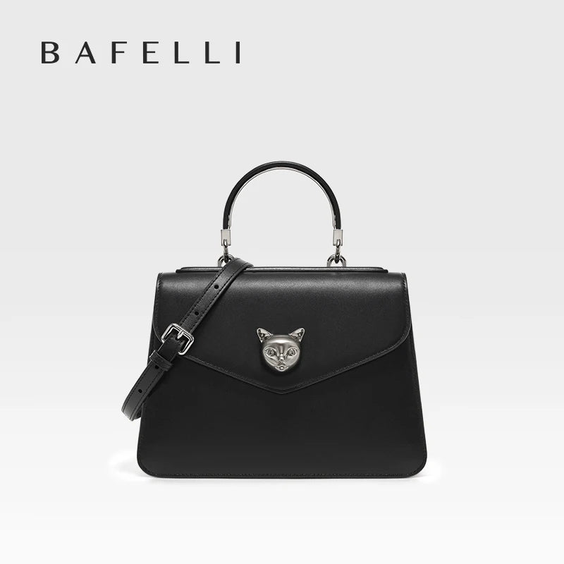 2025 BAFELLI CAT WOMEN'S NEW FASHION HANDBAG LADY STYLISH BUSINESS FEMALE LEATHER LUXURY BRAND CASUAL SHOULDER PURSE