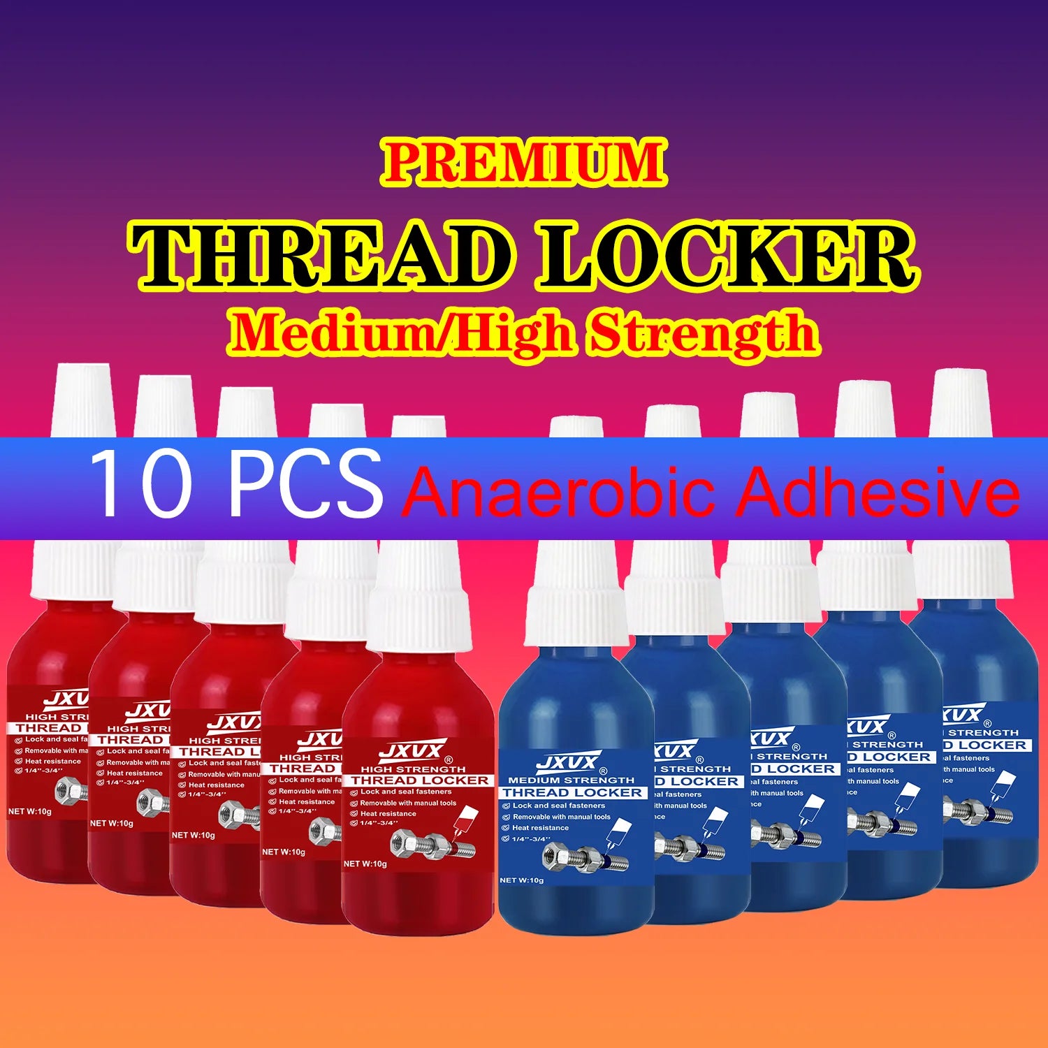 243-271 Super Threadlocker - Medium/High-Strength Anaerobic Adhesive - Anti-loosening, Fastening, Waterproof, and Rust-proof