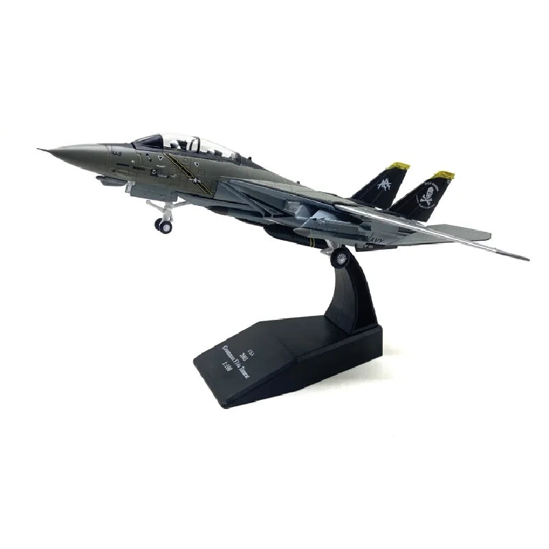 1:100 Diecast Model Toy F-14 Super Flanker Jet Fighter Aircraft Alloy Fighter Model Collectible Model Airplane Toy Festival Gift
