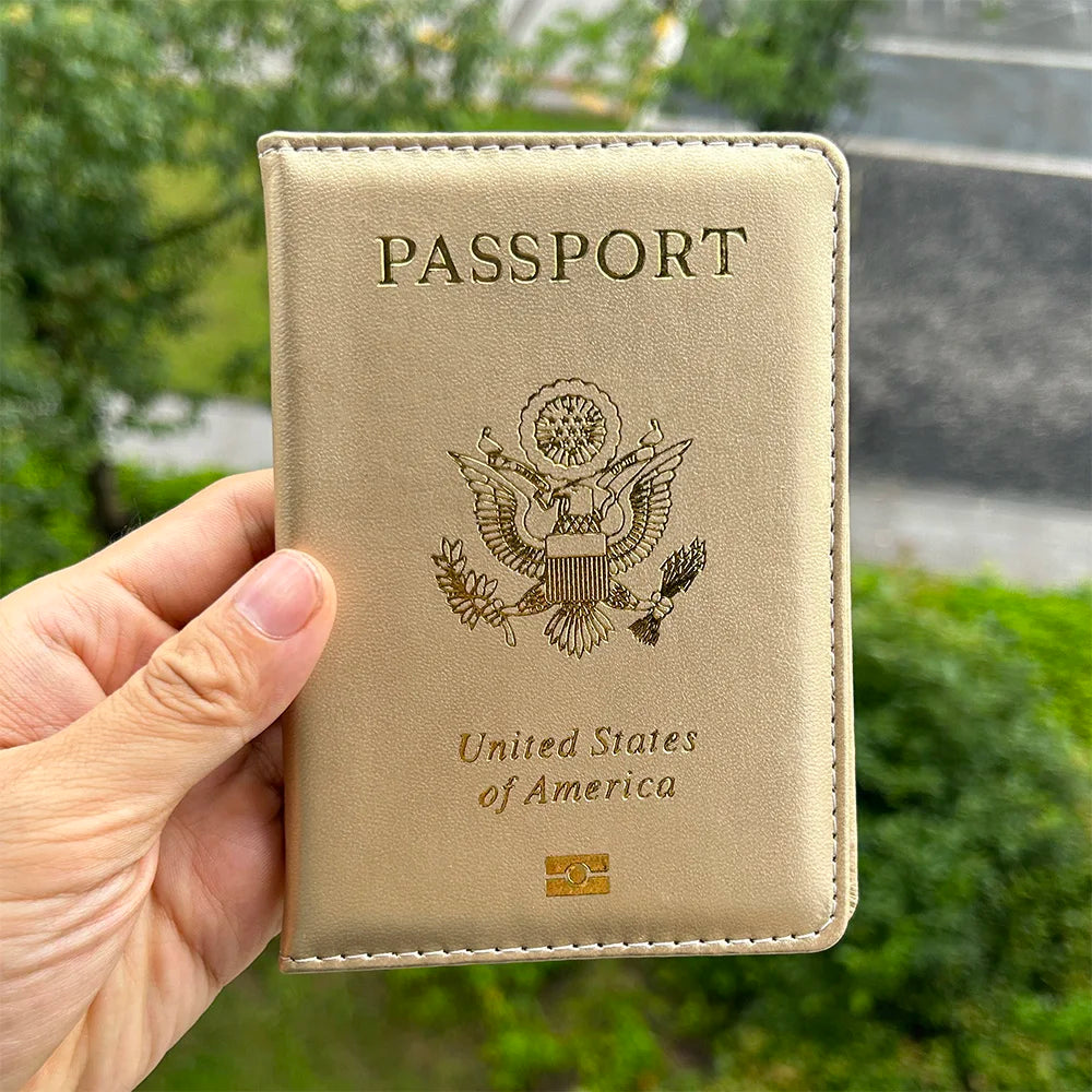 Travel Essentials USA Passport Cover Woman Cute Pink Personalized Passport Holder designer Travel Passport Case Pouch