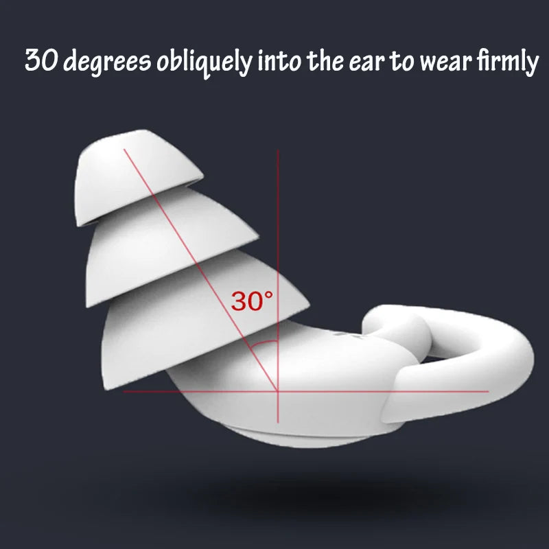 Washable Silicone Earplugs with Noise Cancelling Features Perfectly Designed for Sleeping on Your Side or Active Environments