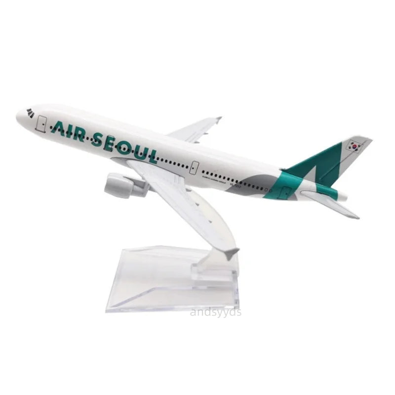 Metal Replica Aircraft Model 16CM Air Seoul Airways a320 A320 Scale 1 /400 Model Planes With Landing Gear Aviation Simulation