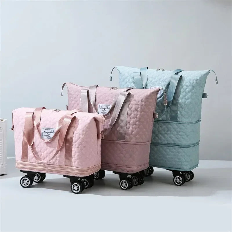 Lightweight Folding Large Capacity Storage Luggage Bag Universal Wheel Travel Luggage Bag Sports Wet and Dry Separation Yoga Bag