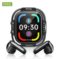 Wireless Headphones Bluetooth HTC NE70 Earphones Microphones Earbuds AI Translator 30Hours of Battery Life Full HD LCD Display