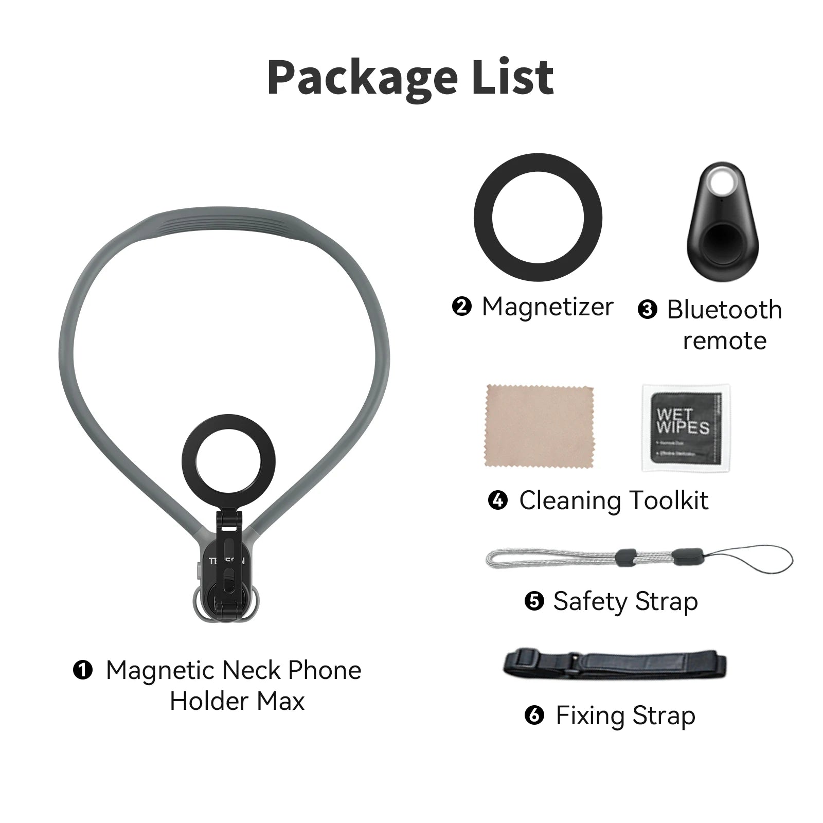 TELESIN Max Magnetic Neck Mount Silicone Quick Release Hold for Iphone 15 14 13 12 11 10 SAMSUNG HUAWEI XIAOMI Phone Accessories
