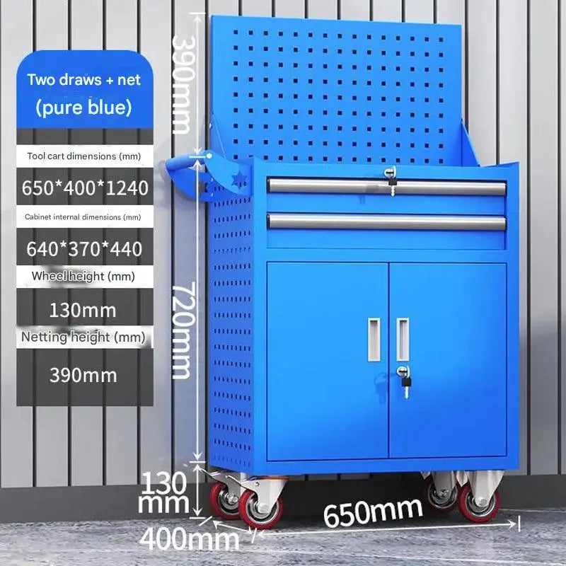 Heavy-Duty Automotive Repair Tool Cart Mobile Hardware Storage Trolley for Workshop Or Laboratory Use