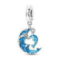 925 Sterling Silver Charms Bead CZ Zircon Gold Seahorse Dangle Fit Original Bracelet DIY Women Jewelry Gift