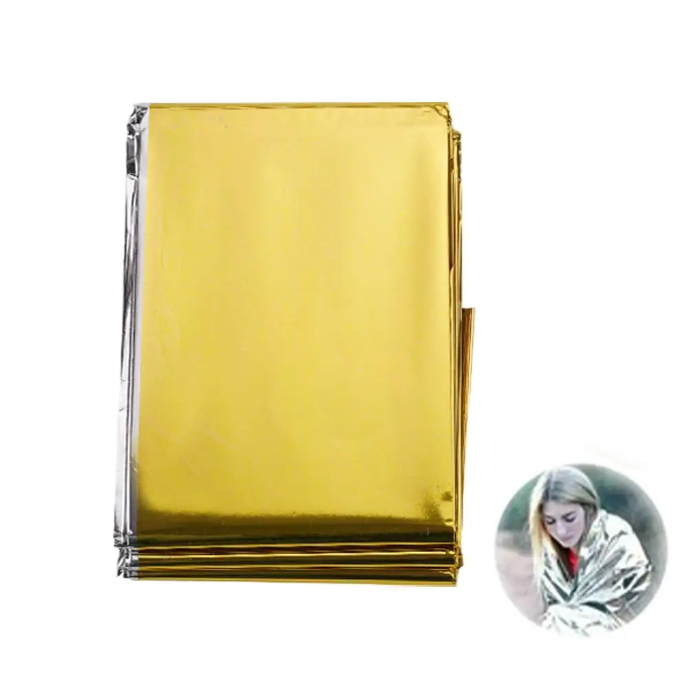 Hypothermia Rescue First Aid Camp Keep Foil Mylar Lifesave Warm Heat Bushcraft Outdoor Thermal Dry Emergent Blanket Survival Kit