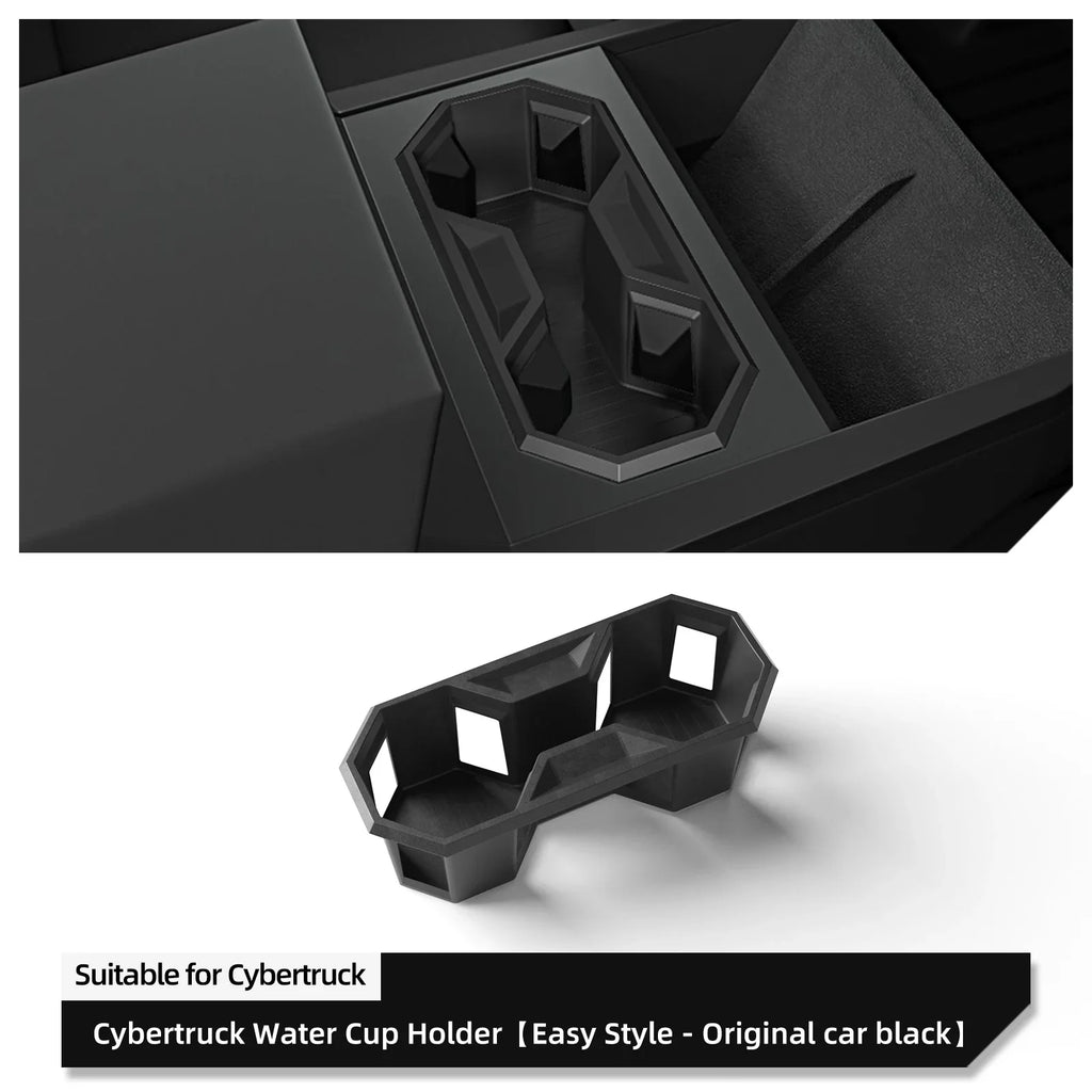 Smabee for Tesla Cybertruck 2024 2025 2026 Water Cup Holder Storage Box Silicone Shock-Absorbing Central Tidying Car Accessories