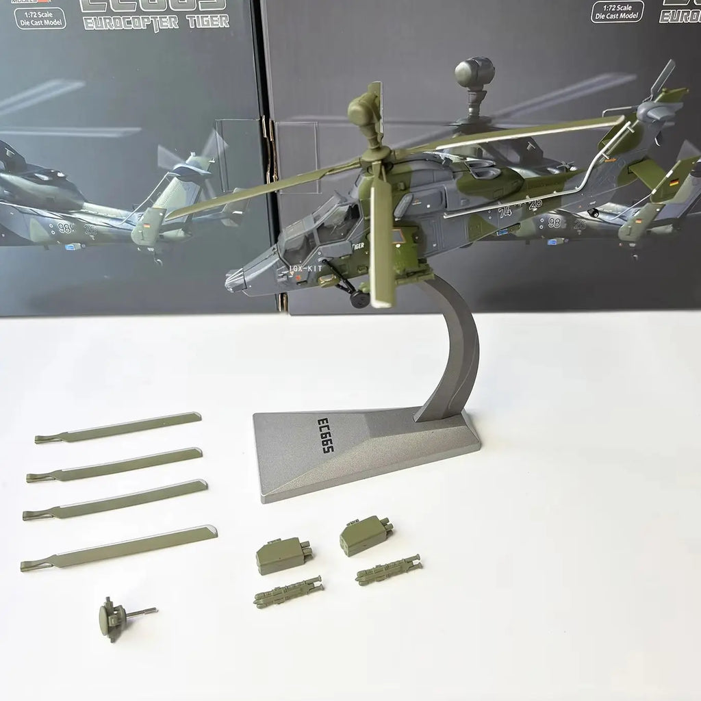 1/72 Scale Eurocopter EC665 Tiger UHT Attack Helicopter Airplane Diecast Finished Military Plane Model Gift Collection Ornament