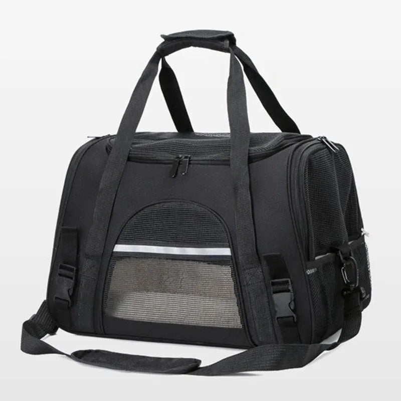 Pet Carrier Bag Foldable Small Dog Cat Carrying Out Bags Expansion Pet Travel Bag Mesh Breathable Expansion Crossbody Handbag