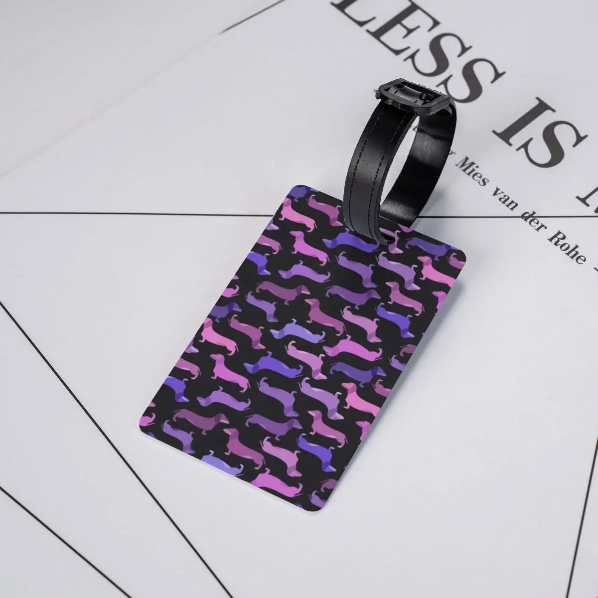 Custom Cute Dachshund Sausage Dog Luggage Tag With Name Card Puppy Animal Privacy Cover ID Label for Travel Bag Suitcase