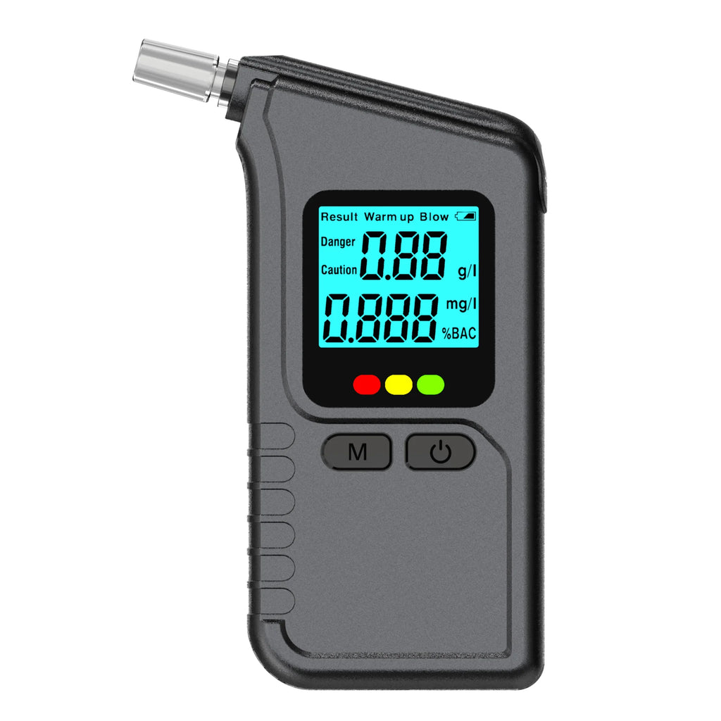 LCD Display Breathalyzer with 5 Mouth Pieces Portable Breathalyzer Breath Alcohol Tester for Drunk Driving Test Use