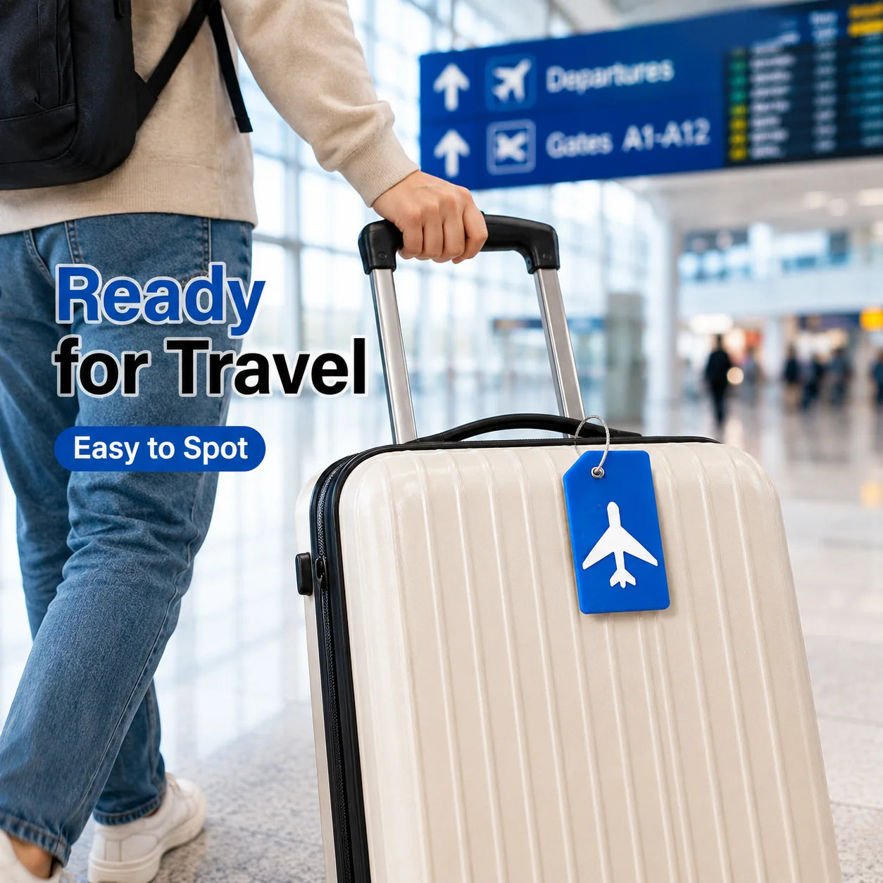 2/5PCS Silicone Travel Luggage Tag Airplane Design Suitcase Bag Identifier Bright Color with Steel Wire Loop Name Card Daily Use