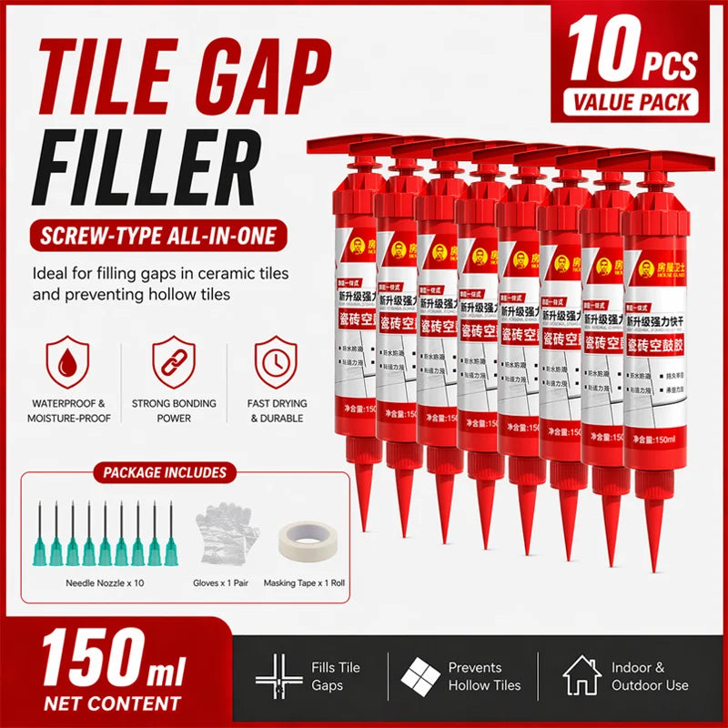 Tile Repair Injection Adhesive for Loose & Hollow Tiles, No Drill Tile Repair Glue, Fast Fix for Ceramic Floor Tiles