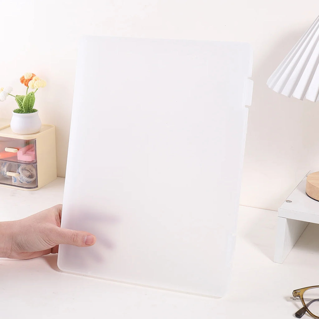 1 PC A4 File Box 2-in-1 Portable Document & Photo Storage Organizer Tool Without Clips Writing Board for Office Use