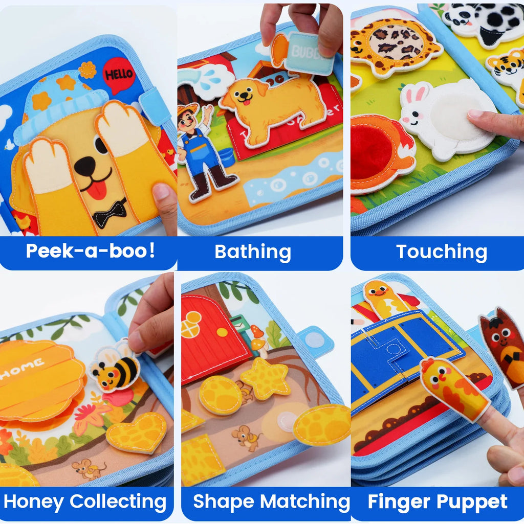 3D Farm Busy Board Quiet Book Soft Felt Montessori Toy For Fine Motor Skills Early Educational Travel Toys For Children Gifts