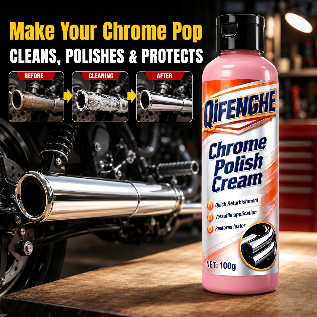 Multi-use Metal Polishing Paste Remove Oxidation Renew Dull Chrome Gloss Clean Rust Protect Metal From Corrosion For Car Parts