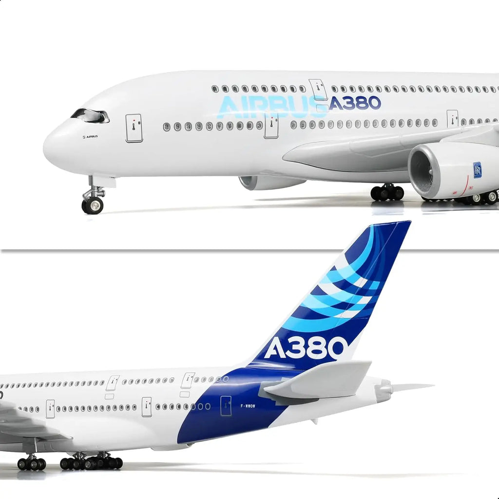 1/160 Scale Prototype A380 Airplane Model Toy Kit Die-cast Resin Airplane Model with Stand Wheel for Collections and Displays