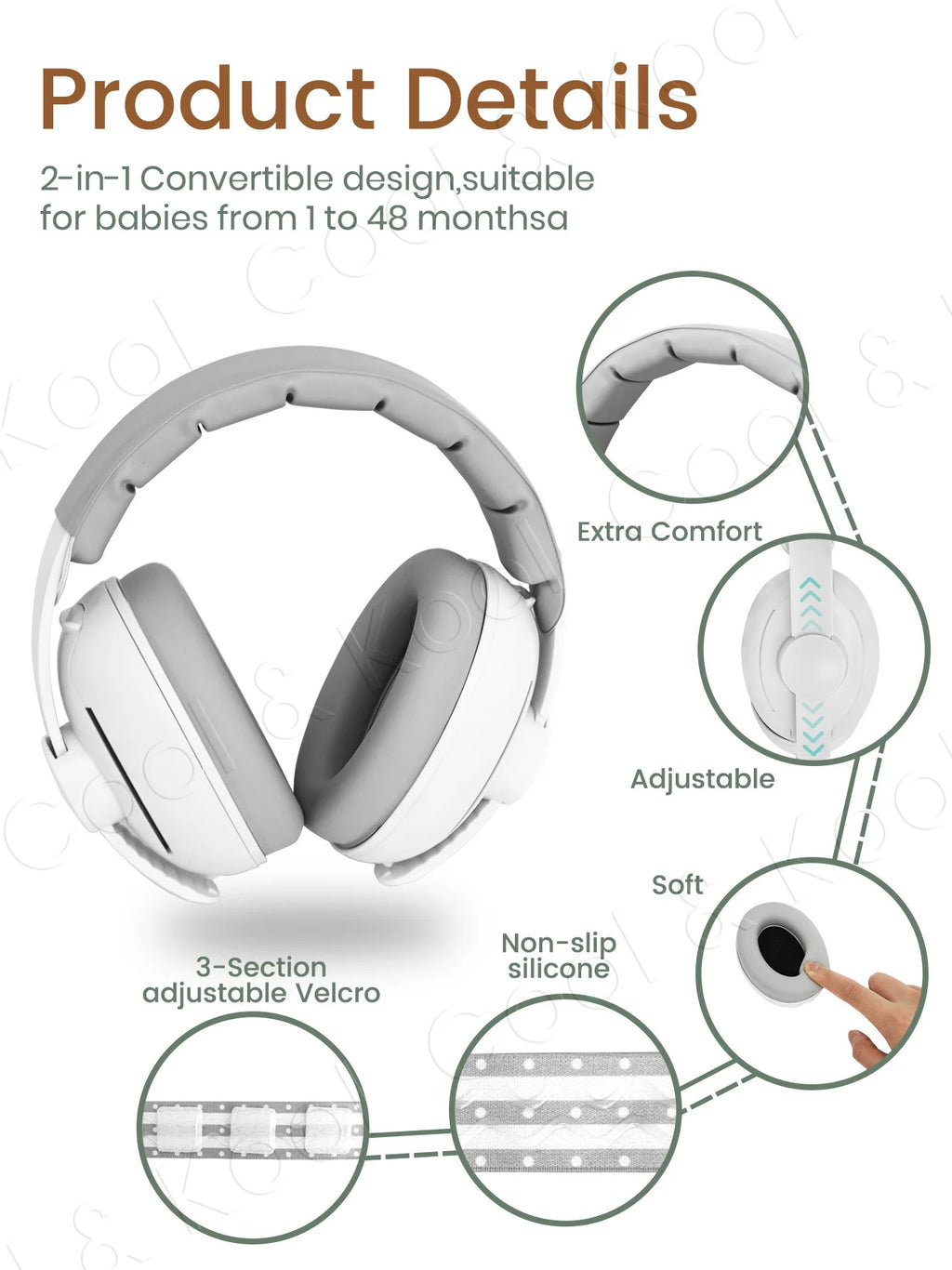 2-in-1 Infant Noise Protection Earmuffs Rainbow Style, Soft & Comfortable for Sleeping, Travel, and Loud Events