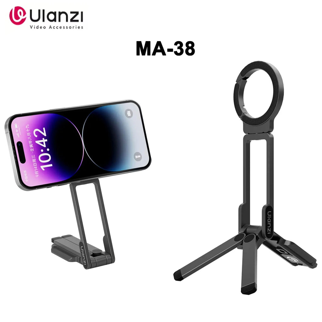 Ulanzi MA38 Magnetic Phone Stand For iPhone 16 15 14 Handheld Tripod Snap Mode Hidden Hook Slope Wall Mountable
