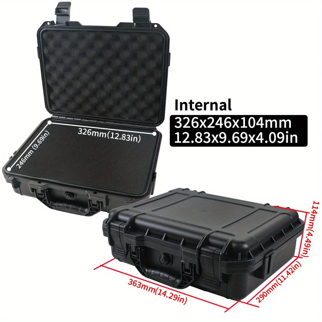 1 waterproof hard hand-held toolbox bag with pre cut sponge storage box, impact resistant unmanned driving chassis