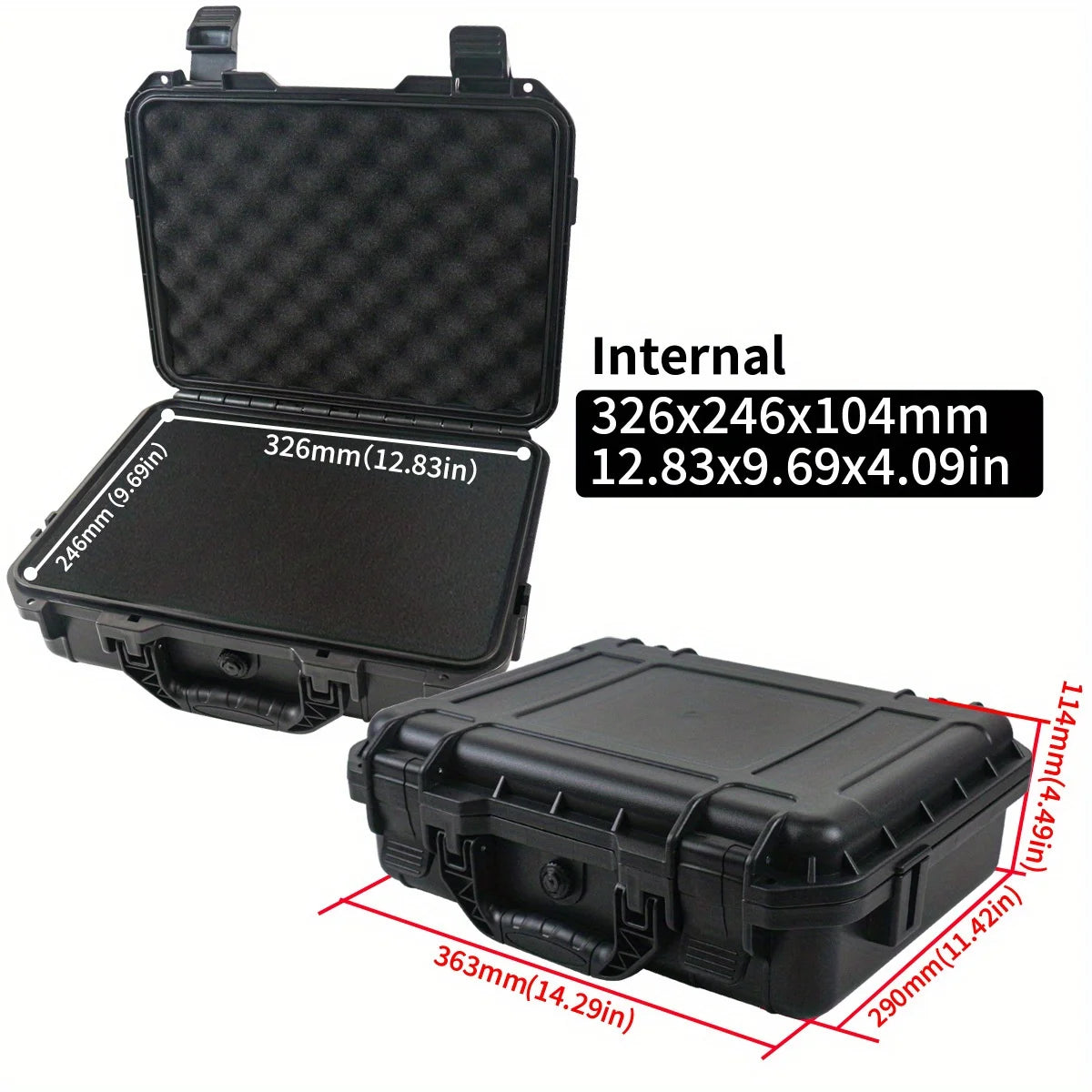 1 waterproof hard hand-held toolbox bag with pre cut sponge storage box, impact resistant unmanned driving chassis