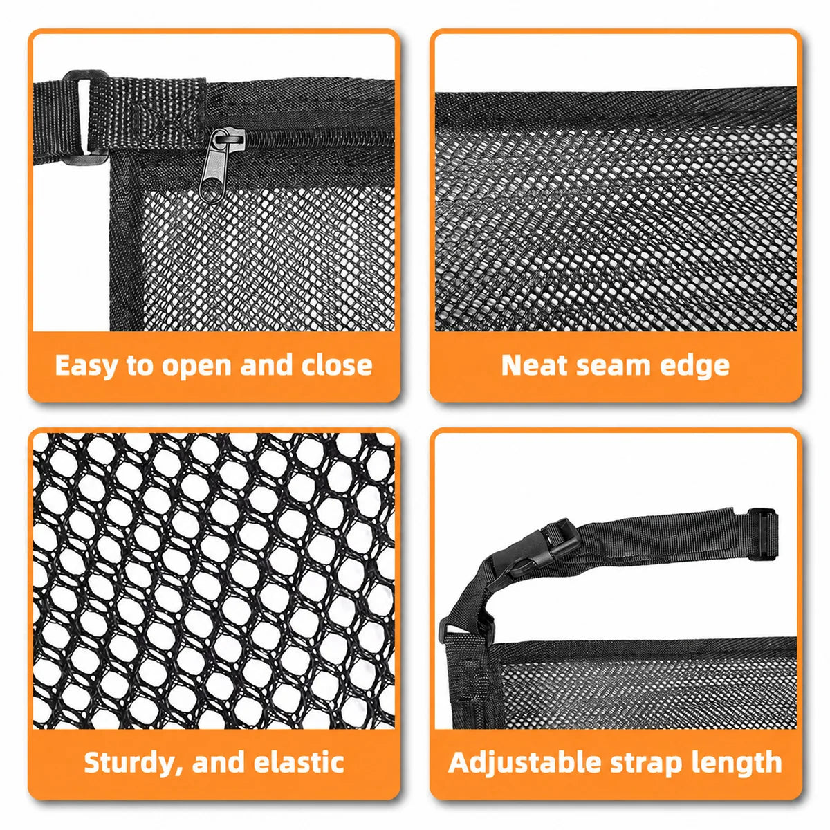 Yitong 1PC Car Ceiling Storage Mesh Bag Double-Layer Elastic Mesh Car Roof Storage Container Miscellaneous Storage Auto Parts