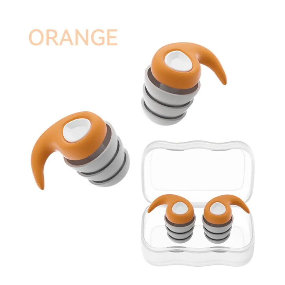 Three Layer Silicone Noise Reduction Earplugs Soft Comfortable Sound Insulation Sleeping Earplugs for Adults Children