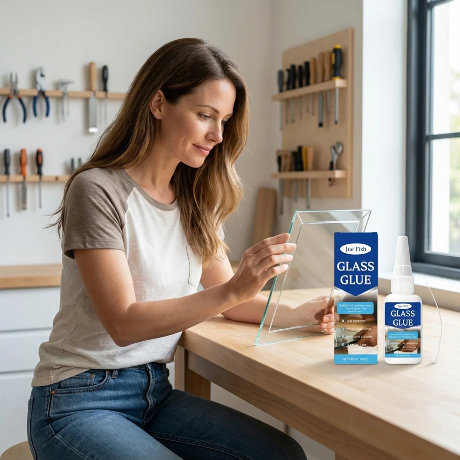 Fast-Drying Glass Adhesive - High Strength Clear Multi-Material Glue for Secure, Long-Lasting & Universal Natural Bonding