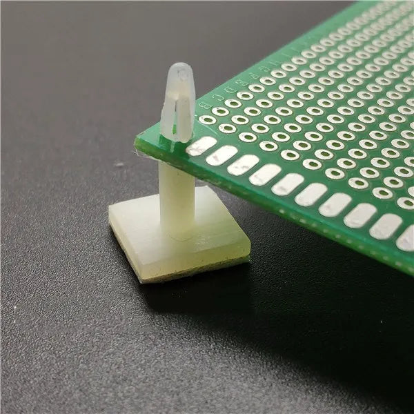 100pcs Plastic Pcb Pillar Stick on Standoff Spacer Screw Circuit Support Locking Snap-In Posts Fixed Clips Adhesive 3mm Hole Kit