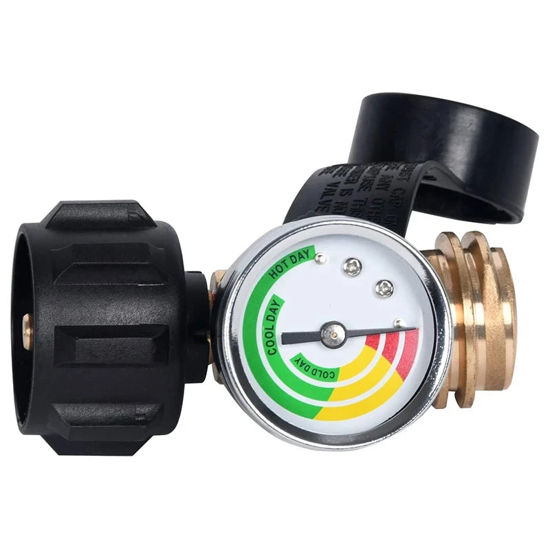 -[Retail TX] Propane Tank Gauge With POL Connection 5-100 LB Pressure Valve Propane Tank Pressure Test Instrument Tools