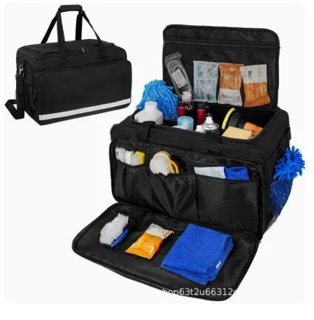 Large Car Detailing Bag, Cleaning Caddy for Auto Detailing Supplies, Car Cleaning Storage Trunk Organizer for Polisher and Vehic