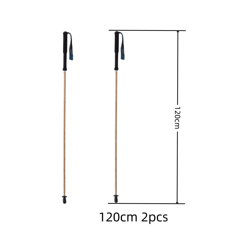New Hiking Pole Ultralight Trekking Poles High Strength Carbon Fiber & Natural Bamboo Skin Trekking Pole Outdoor