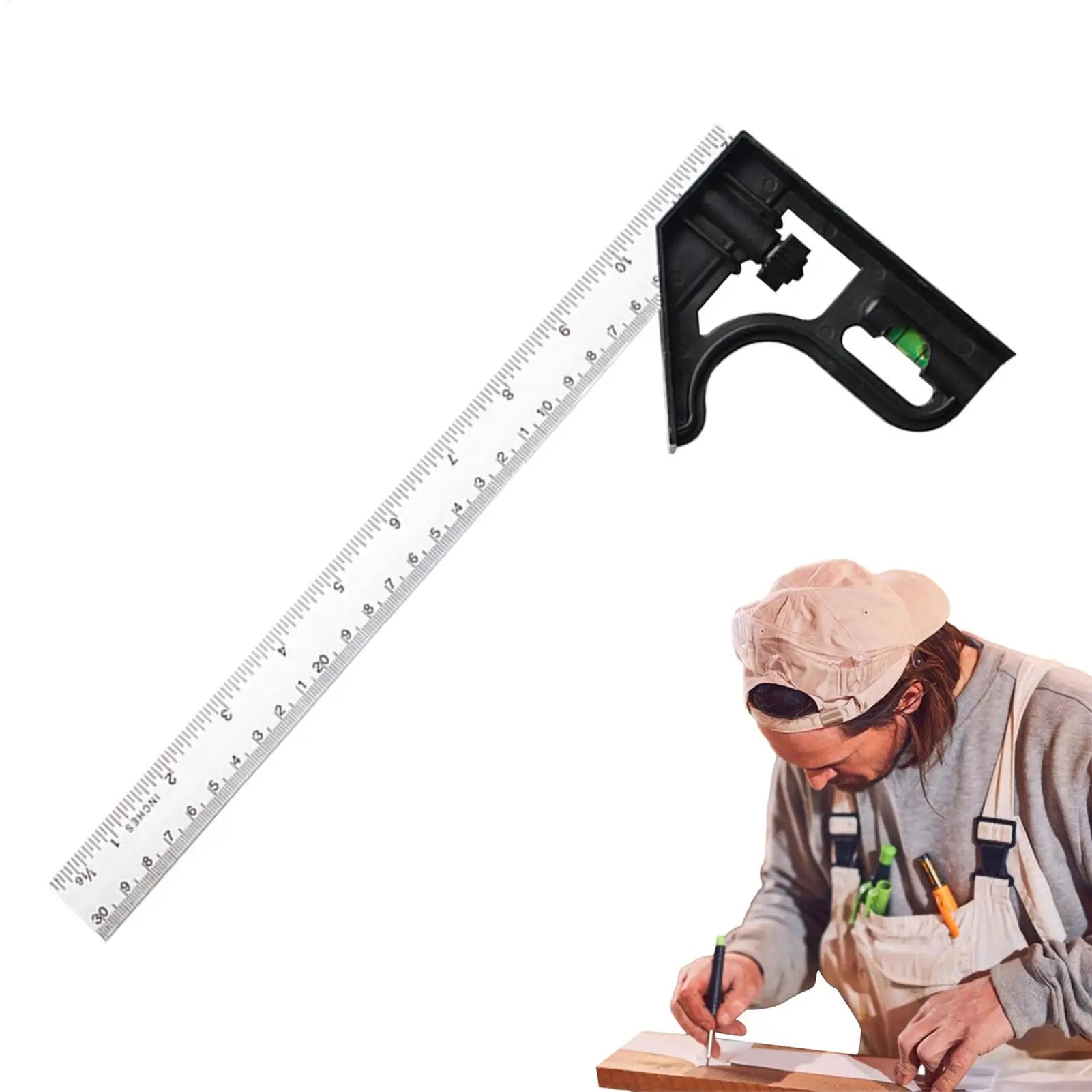 Stainless Steel Angle Combination Square Activity angle ruler Woodworking universal 45 high-precision combination angle ruler