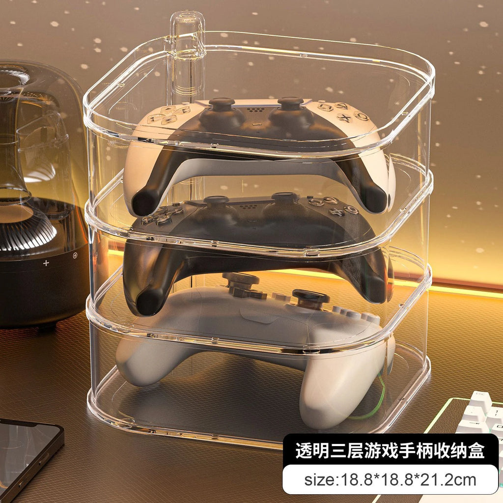 Controller Stand Storage Box,Large Capacity Multi-layer Game Console Card Holder Organizer for Desktop Display Home Storage