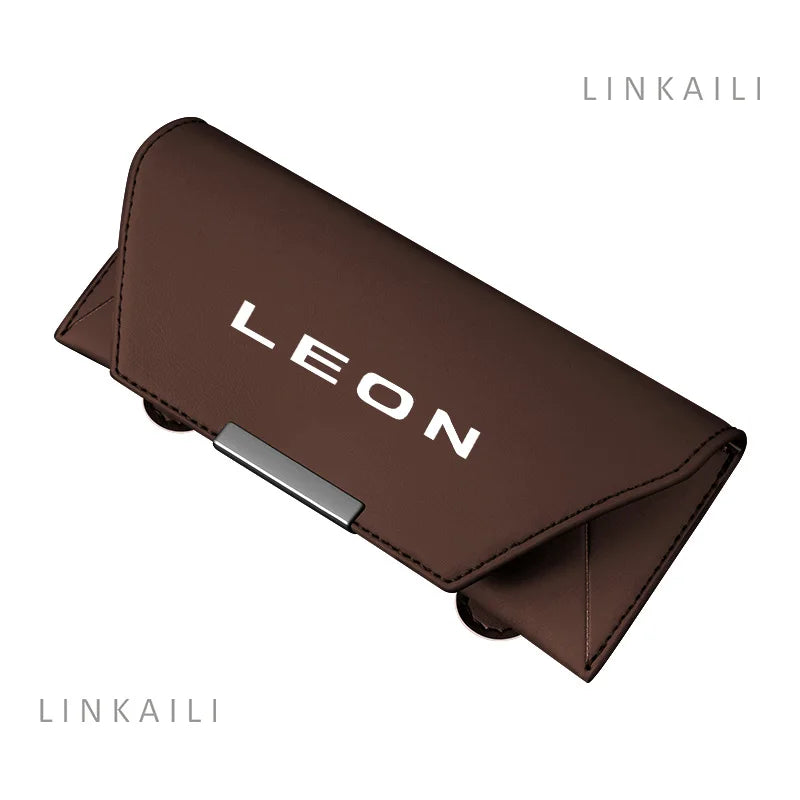 Customized logo car sun visor glasses clip for SEAT leon Arona Ateca IBIZA car owner driving sunglasses storage rack accessories