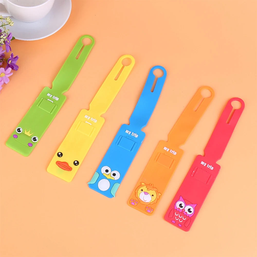 5pcs Lovely Silicone Luggage Tag Boarding Pass Luggage Tag Checked Fashion Travel Accessories Cute Luggage Tag Flight