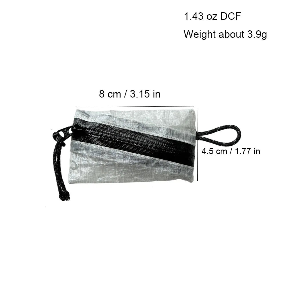 Trail Coin Pouch Ultralight 3.9g DCF 1.43 oz Mini YKK Zipper EDC Holder For Backpacking Travel