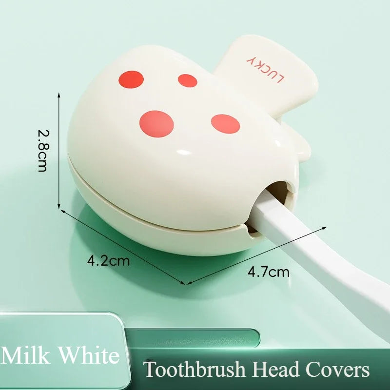 Cute Travel Toothbrush Head Covers Toothbrush Protector Cap Brush Pod Case Protective Portable Plastic Clip for Household Travel