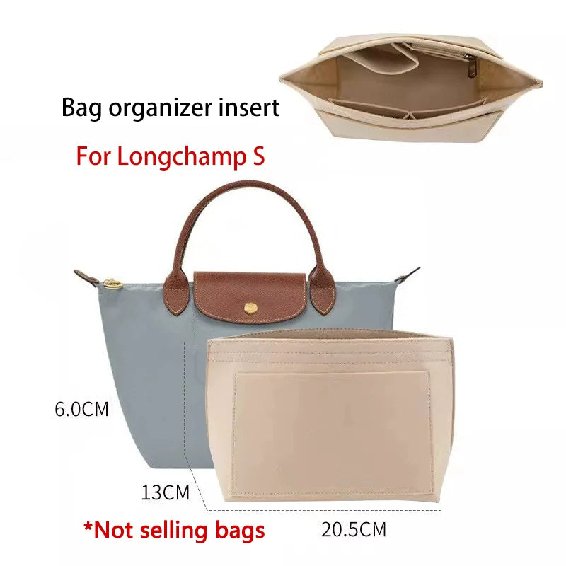 Dupont Paper Waterproof Bag Organizer Water Cap Layer Design For Longchamp S Size Felt/nylon Inner Insert Bag Lightweight Neat