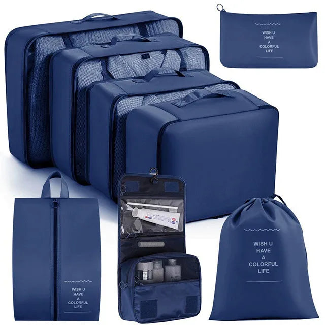 11Pcs Travel Packing Cubes Set Waterproof Luggage Organizer Drawstring Storage Bags for Clothes Shoes Underwear Cosmetic