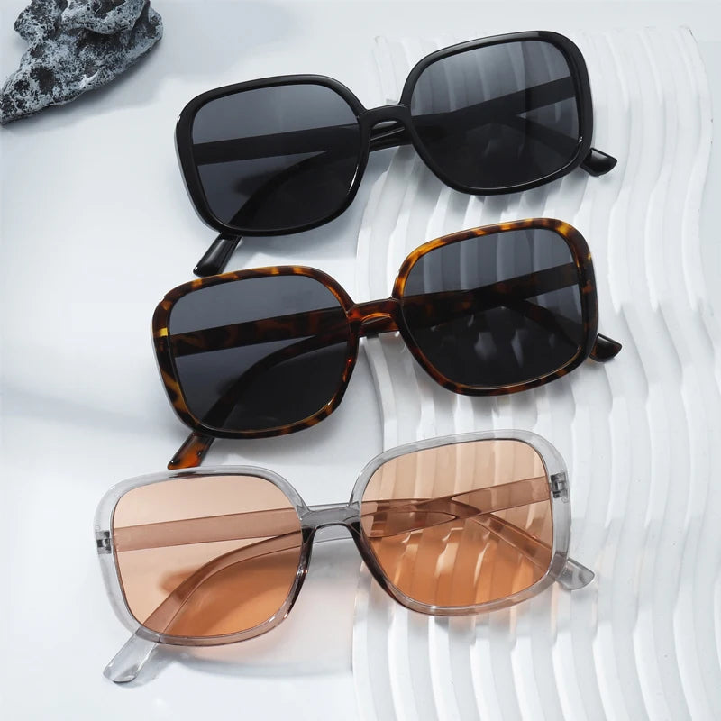 Hiking 3pcs Rectangle Simple Style Anti Light Glasses Woman Vintage Colorful Shades Female Outdoor Sport Unisex Eyewear UV400