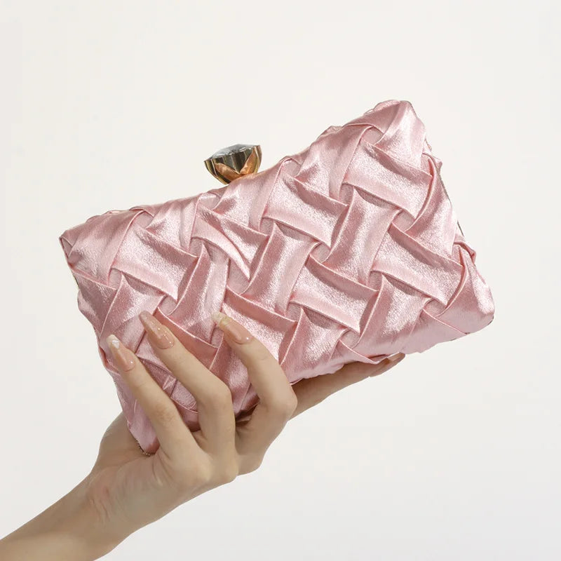 Women Evening Bags Luxury Design Party Wedding Chain Shoulder Bag Fashion Clutch Silk Handbag Purse For Cell Phone Makeups Keys