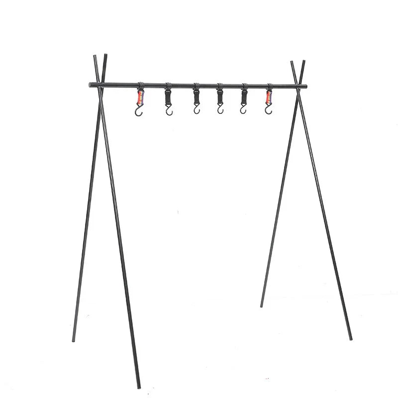 Outdoor Folding Hanging Rack, Camping Cookware and Tableware Storage Hook Rack for Outdoor Hiking, Picnic