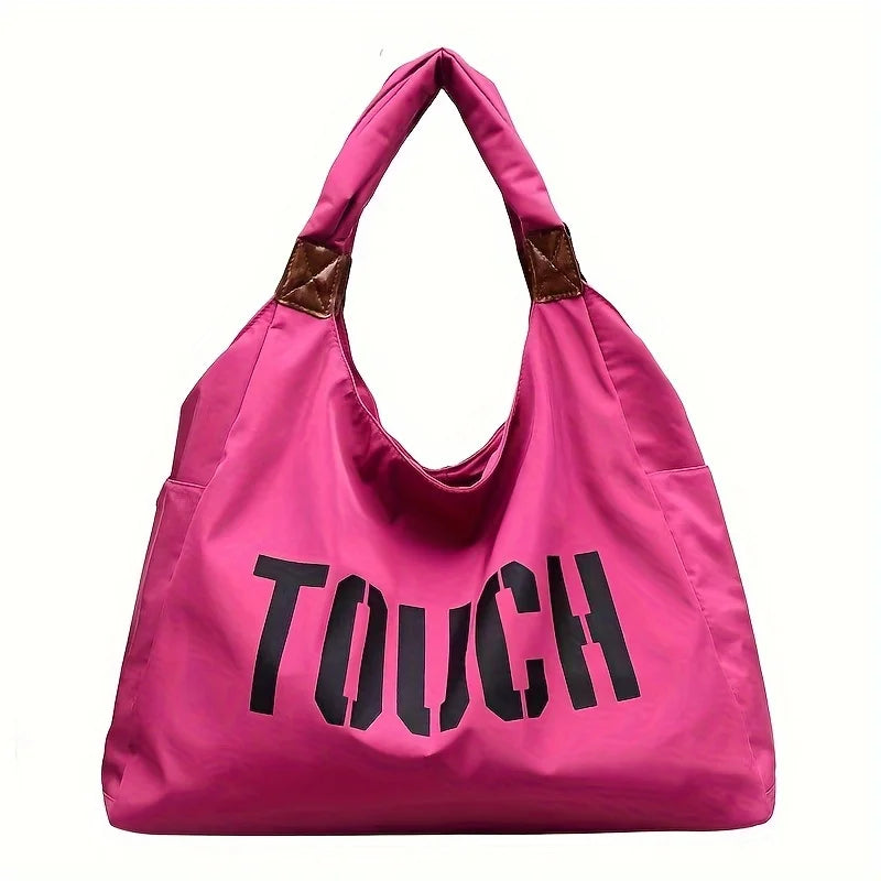 Large Capacity Minimalist Travel Shoulder Bags, Korean Style Letter Printed Men's Handbag, Fashionable and Versatile Women's Bag