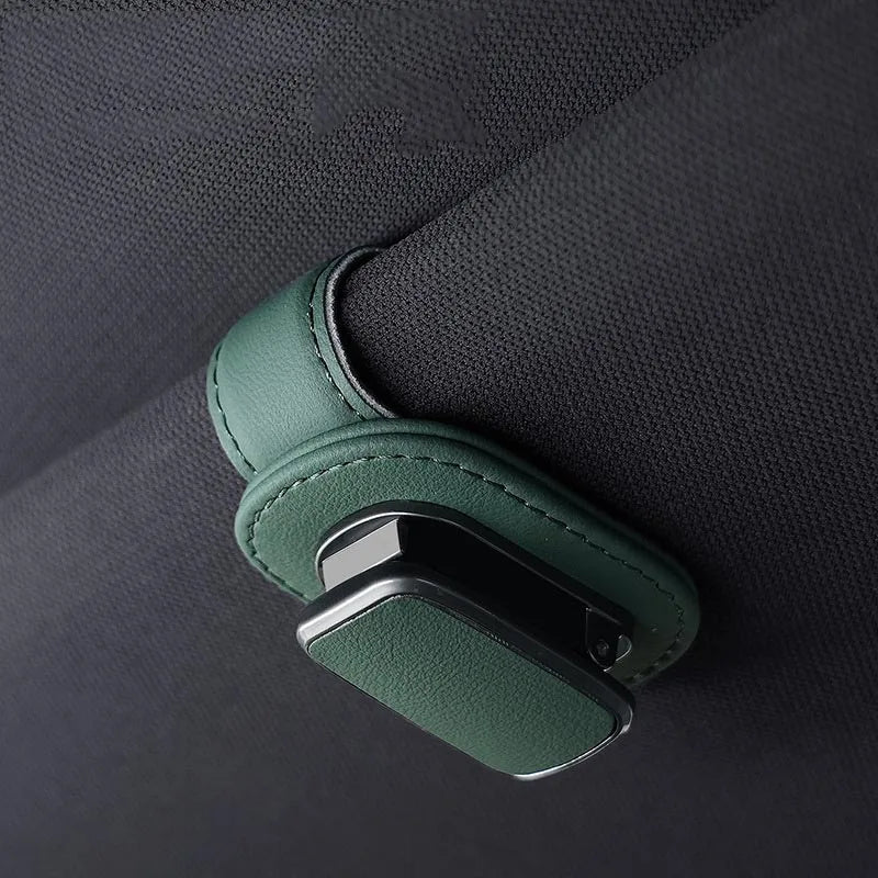 Universal Car Sunglasses Holder Magnetic Eyeglass Hanger Clip Magnetic Leather Eyeglass Hanger Clip Car Decoration Accessories