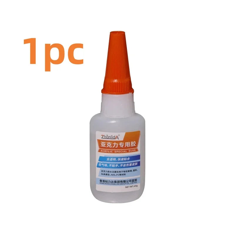 1pc 2pcs 3pcs Acrylic Glue 45g Transparent Colorless Heavy Duty Quick-drying Adhesive for Organic Glass/ABS/PMMA & DIY Fish Tank