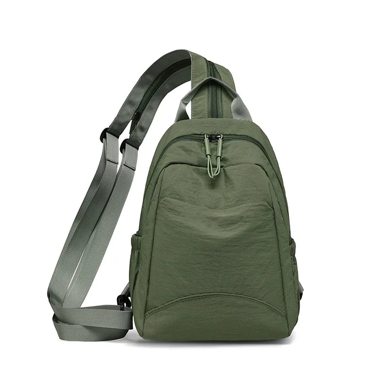 Casual Backpack Women's New Lightweight Crossbody Bag Large Capacity Student Schoolbag Travel Backpack Chest Bag Small Backpack