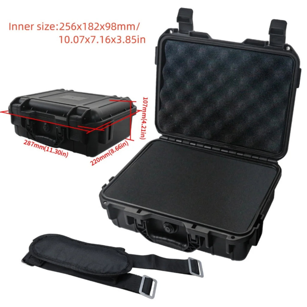 Equipment Hard Case with Pre-cut Sponge and Single Crossbody Strap, for Camera Photography Safety Toolbox Portable Case Suitcase